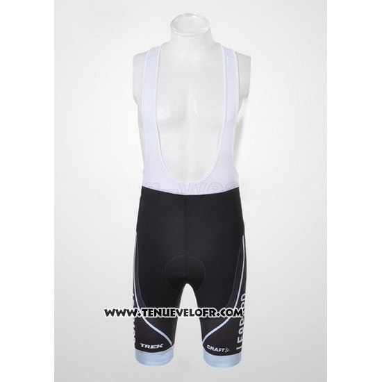 2011 Maillot Ciclismo Trek Leqpard Champion France Noir et Blanc Manches Courtes et Cuissard